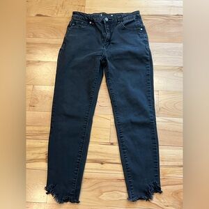 Kancan High Rise Distressed Black Released Hem Skinny Jeans- size 13